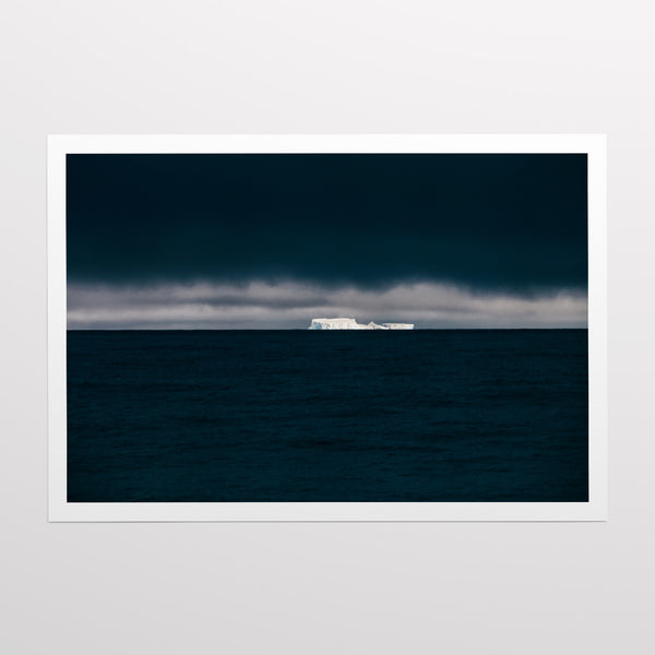 Huge table iceberg appeared on the horizon.