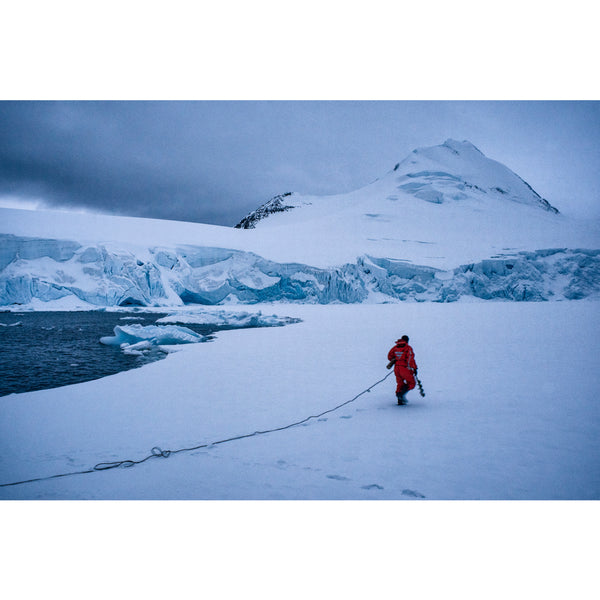 We moor to the ice at Port Lockroy.